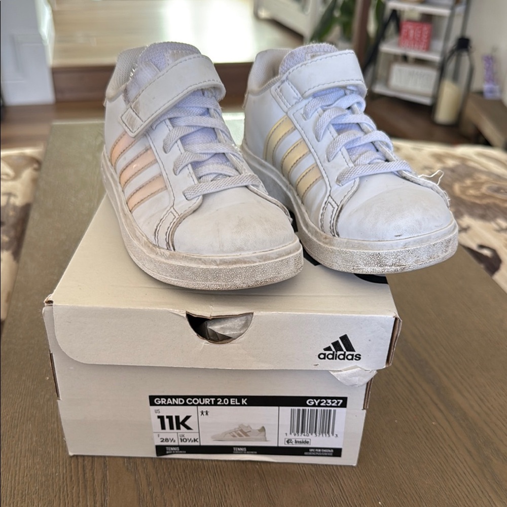 Adidas White and Opal Sneakers Classic Style